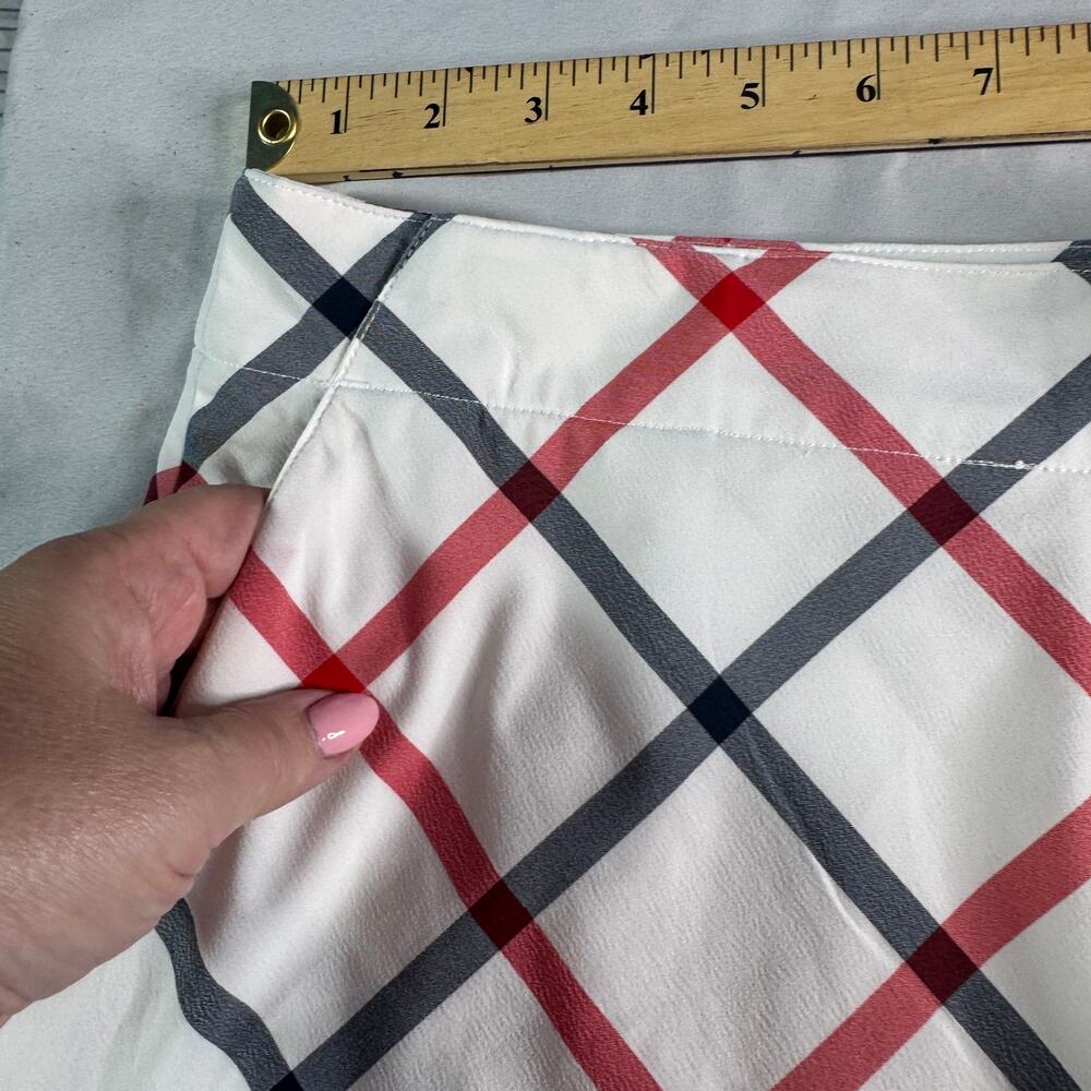 Lady Hagen Golf Skort Womens 10 White Red Navy Plaid Stretch Athletic Skirt - Picture 7 of 10